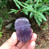 Natural Stone Calcite Rose Quartz Fluorite Aventurine Carved Jellyfish Statue
