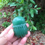 Natural Stone Calcite Rose Quartz Fluorite Aventurine Carved Jellyfish Statue