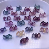Natural Stone Rainbow Fluorite Carved Bat Crystal Craft Home Decoration Gift