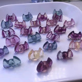 Natural Stone Rainbow Fluorite Carved Bat Crystal Craft Home Decoration Gift
