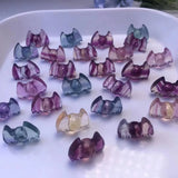 Natural Stone Rainbow Fluorite Carved Bat Crystal Craft Home Decoration Gift