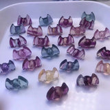 Natural Stone Rainbow Fluorite Carved Bat Crystal Craft Home Decoration Gift