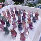 1 Pc Rainbow Fluorite Carved Dog French Bulldog Crystal Craft