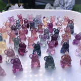 1 Pc Rainbow Fluorite Carved Dog French Bulldog Crystal Craft