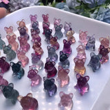 1 Pc Rainbow Fluorite Carved Dog French Bulldog Crystal Craft