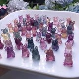 1 Pc Rainbow Fluorite Carved Dog French Bulldog Crystal Craft