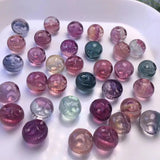 Rainbow Fluorite Carved Ghost Head Animal Crystal Craft Home Decoration
