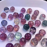 Rainbow Fluorite Carved Ghost Head Animal Crystal Craft Home Decoration