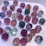 Rainbow Fluorite Carved Ghost Head Animal Crystal Craft Home Decoration