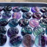 Rainbow Fluorite Sun & Moon Face Home Decor Crystal Craft Gift