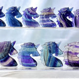 Rainbow Fluorite Unicorn Carved Crystal Home Decor Gift