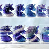 Rainbow Fluorite Unicorn Carved Crystal Home Decor Gift