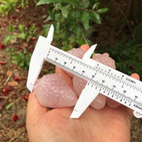 Rose Quartz Carved Strawberry Fruit Plant Statue Craft Home Decor Gift