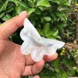Natural Stone Selenite Butterfly Bowl Crystal Carved Animal Figurine