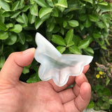 Natural Stone Selenite Butterfly Bowl Crystal Carved Animal Figurine