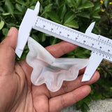 Natural Stone Selenite Butterfly Bowl Crystal Carved Animal Figurine