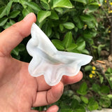 Natural Stone Selenite Butterfly Bowl Crystal Carved Animal Figurine