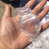 1 Pc Natural Stone Selenite Owl Bowl Crystal Carved Animal Figurine Gift