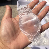 1 Pc Natural Stone Selenite Owl Bowl Crystal Carved Animal Figurine Gift