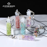 Natural Tourmaline Apatite Gravel Chips Wishing Bottle Charms