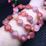 1 Pc Yanyuan Agate Bracelet Heart Beads Crystal Healing Jewelry Gift