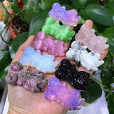 1 Pc Natural Stone Goldfish Carved Animal Crystal Craft Decoration Ornament