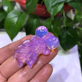 1 Pc Natural Stone Goldfish Carved Animal Crystal Craft Decoration Ornament