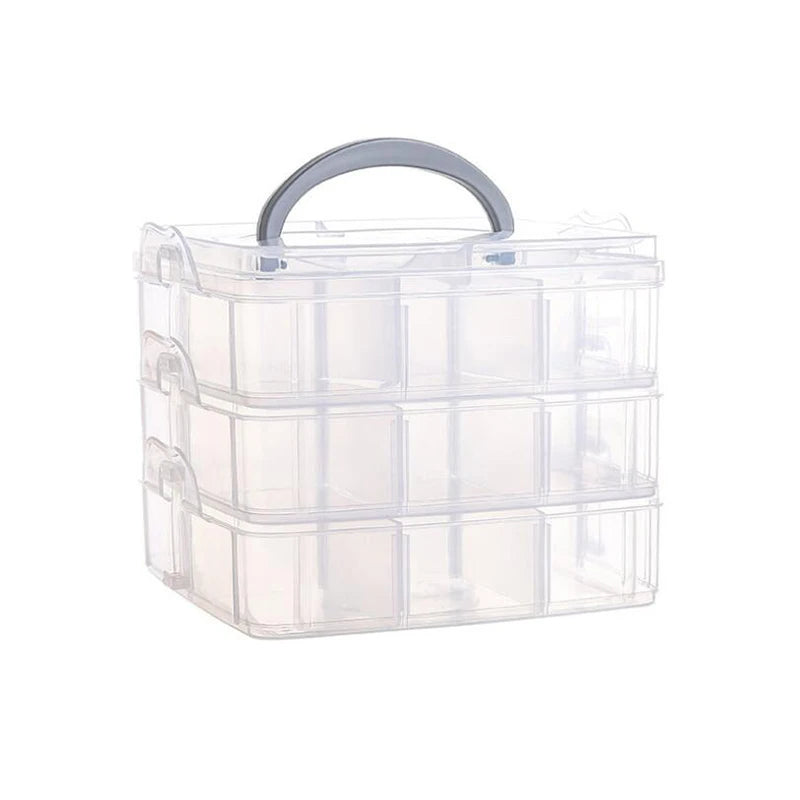 3 Tier Removable Clear Plastic Jewellery Storage Box
