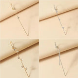 Auricle Diagonal Stud Copper Zircon Piercing Earrings