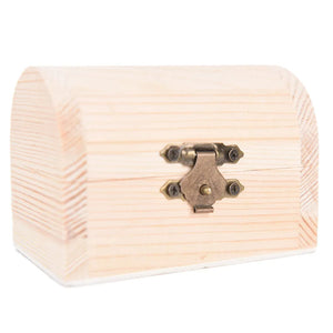 Vintage Wooden Treasure Chest Jewelry Storage Box