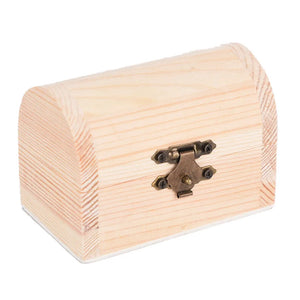 Vintage Wooden Treasure Chest Jewelry Storage Box