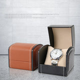 PU Leather Watch Storage Box w/ Pillow Cushion 3.54x3.93x3.14in
