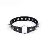 Punk Lady Gothic Leather Choker Heart Chain Spike Rivet Buckle Collar Necklace
