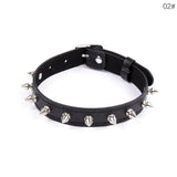 Punk Lady Gothic Leather Choker Heart Chain Spike Rivet Buckle Collar Necklace
