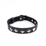 Punk Lady Gothic Leather Choker Heart Chain Spike Rivet Buckle Collar Necklace