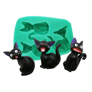 3D Three Cats Keychain Pendant Mould for DIY Resin Jewellery Making