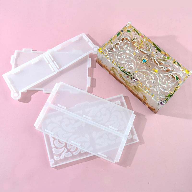 Retro Flower Silicone Mould Jewelry Storage Craft Making Case Mold