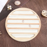 Wooden Round Ring Holder Display Tray Jewelry Showcase