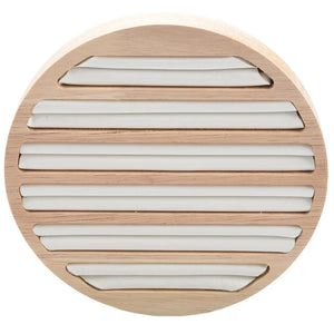 Wooden Round Ring Holder Display Tray Jewelry Showcase