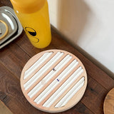 Wooden Round Ring Holder Jewelry Organizer Showcase