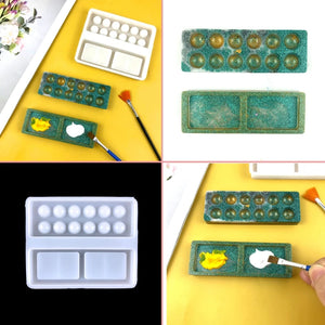 Silicone Palette Resin Mold Paint Tray DIY Handicraft Epoxy Casting Mould