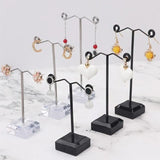 Mini Metal Earring Holder Acrylic Hook Hanger Counter Box Jewelry Storage Bag