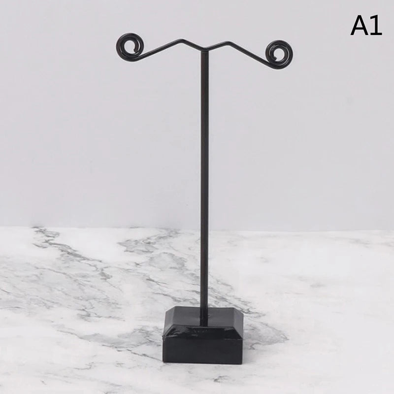 Mini Metal Earring Holder Acrylic Hook Hanger Counter Box Jewelry Storage Bag