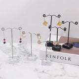 Mini Metal Earring Holder Acrylic Hook Hanger Counter Box Jewelry Storage Bag