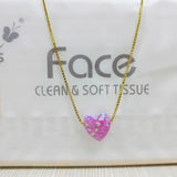 Heart Shape Opal Pendant with 925 Silver Choker Necklace