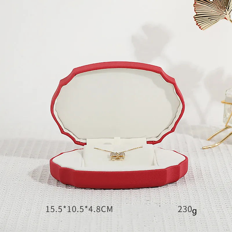 15.5x10.5x4.8cm Red/Green/Blue PU Leather Jewelry Storage Box