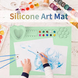 20x16 in Silicone Painting Mat for Resin Casting with Cup - Green
