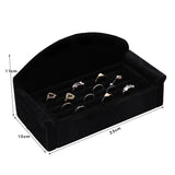 23x10x11cm Black/Gray Ring Display Stand Solid Wood Earrings Storage Stand