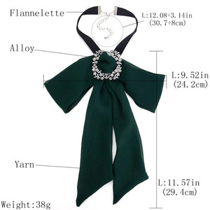 Exaggerated Chiffon Necklace for Women Rhinestone Bohemian Neck Chain