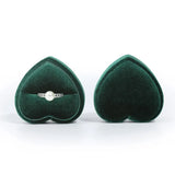 5.5x5x3.5cm Corduroy Heart Shaped Jewelry Box Pink/ Green